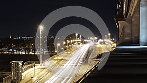 Bridge in Regensburg in Bavaria at night