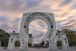 Bridge of Remembrance in the cloudy day, Christchurch, New Zealand