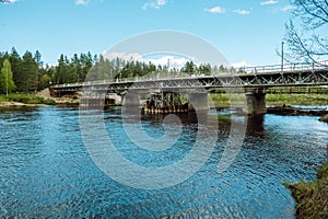 bridge repair and temporary bridge over the river Gauja, Latvia