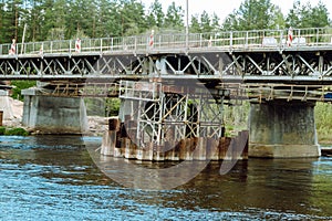 bridge repair and temporary bridge over the river Gauja, Latvia