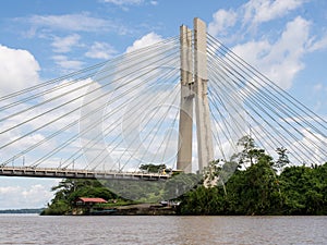 Bridge on the Rio Napo, near Coca, Ecuador photo