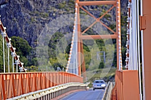 Bridge in Rio Tranquilo Chile. photo