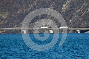 Bridge on the river bank.