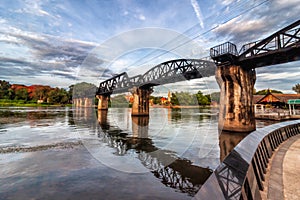 The Bridge on the River Kwai Kanchanaburi Thailand. The death railway bridge is a history of world war ii