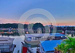 Bridge on River Kwai Kanchanaburi Thailand where British and Australian prisoners of war where held by the Japanese