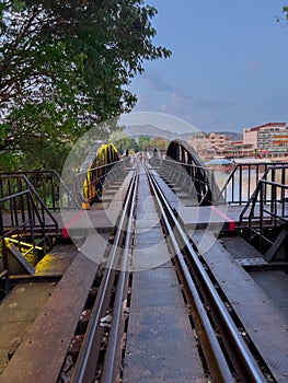 Bridge on River Kwai Kanchanaburi Thailand where British and Australian prisoners of war where held by the Japanese