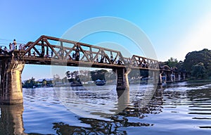 Bridge on River Kwai Kanchanaburi Thailand where British and Australian prisoners of war where held by the Japanese