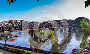 Bridge on River Kwai Kanchanaburi Thailand where British and Australian prisoners of war where held by the Japanese