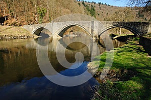 Bridge and river landscape in Bouillon