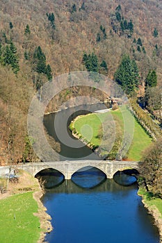 Bridge and river landscape in Bouillon