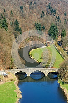 Bridge and river landscape in Bouillon photo