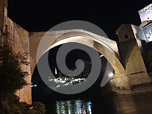 Bridge, river, night, light, reflection, architecture photo