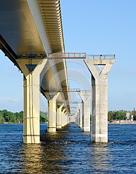 Bridge on the river Volga, Russia