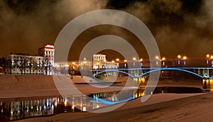 The bridge through the river Zapadnaya Dvina