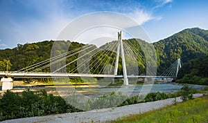 bridge on the road from Sochi to Krasnaya Polyana to Olympic venues