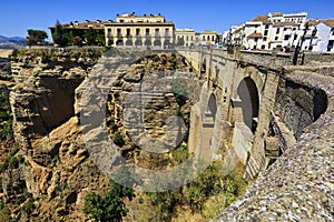 Bridge of Ronda, one of the most famous white villages of Malaga, Andalusia, Spain.