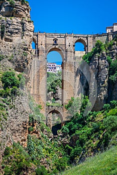 Bridge of Ronda, one of the most famous white villages of Malaga, Andalusia, Spain