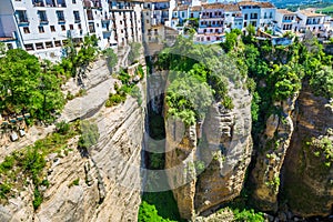 Bridge of Ronda, one of the most famous white villages of Malaga, Andalusia, Spain