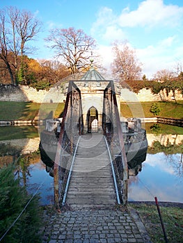 Bridge and rotunda at Bojnice castle, Slovakia