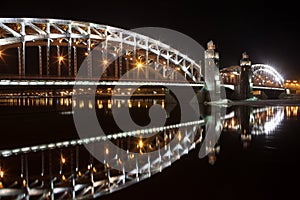 Bridge in Saint Petersburg. Night view