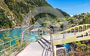 Bridge at Saltos del Petrohue Waterfalls - Los Lagos Region, Chile photo