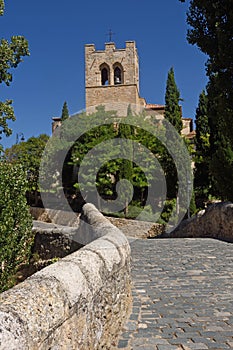 Bridge and San Jun Church in Aranda de Duero, Burgos province, S