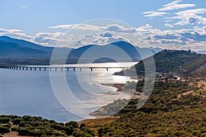 The bridge of Servia over Polyfytos lake in Kozani.