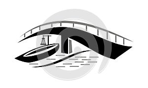 Bridge ship Logo Design Template