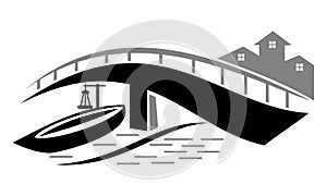 Bridge ship Logo Design Template