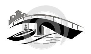 Bridge ship Logo Design Template