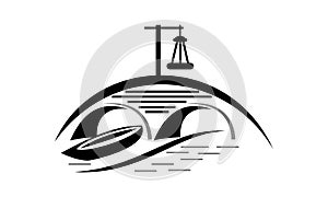 Bridge ship Logo Design Template