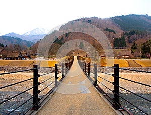 Bridge at Shirakawa-go village, Toyama, Japan