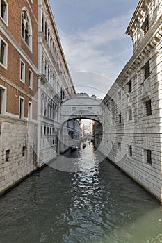 Bridge of Sighs at Doge`s Palace, in Venice, Italy