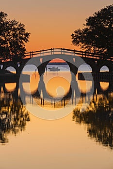 Bridge Silhouette Corolla Historic Park North Carolina