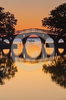 Bridge Silhouette Corolla Historic Park North Carolina photo