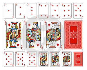 Bridge size Diamond playing cards plus reverse