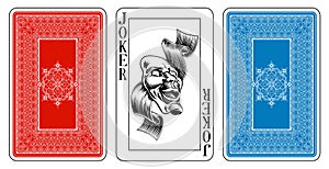 Bridge size Joker playing card plus reverse