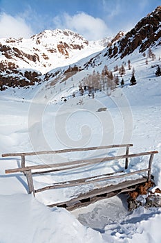 Bridge in the snow