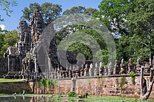 Bridge and South Gate of Angkor Thom, Cambodia