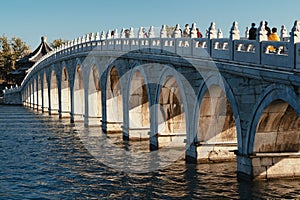 Bridge spanning a large body of water