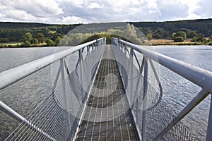 Bridge spanning over a lake