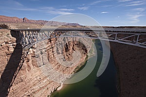 Bridge spanning river Colorado River Gorge.