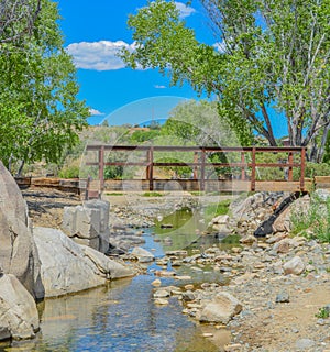 A bridge spans a finger cove on Fain Lake.