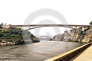 Bridge that spans over the Douro River in Porto Portugal