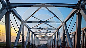 A bridge spans over the river