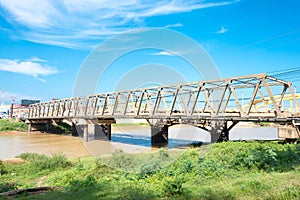 Bridge on Steung Saen River in Kampong Thom City, Cambodia.