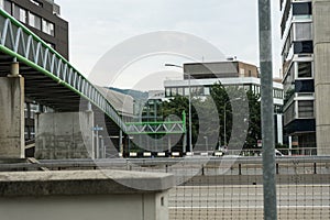 Bridge on street with cars passing by