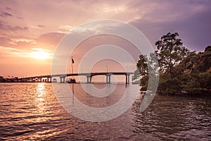 Bridge in sunset in Thailand