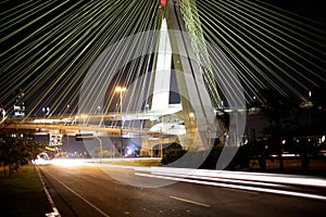 Bridge suspended on cables in sao paulo Brazil