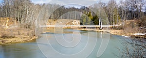 Bridge, suspension, manistee river trail